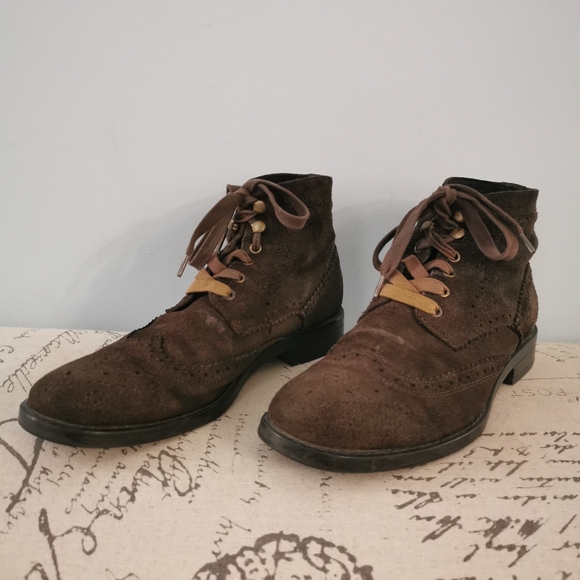 Marc New York Men's mid boots Brown pig suede - Picture 1 of 7